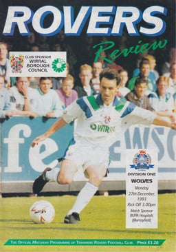 Tranmere Rovers v Wolverhampton Wanderers Match Programme 1993-12-27